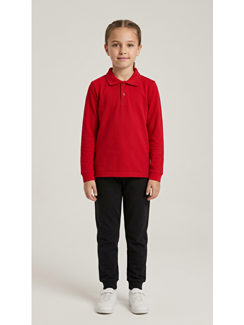 Mışıl Kids Kız Çocuk Okul Uzun Kol Polo Yaka Lakost