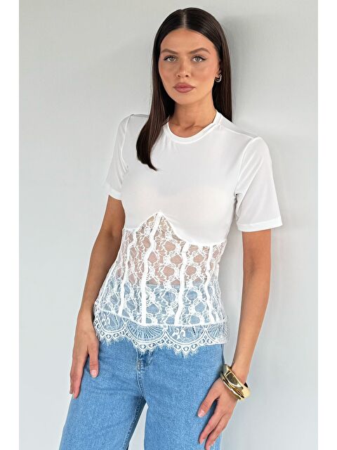 Gülseli Kadın Dantelli Bluz