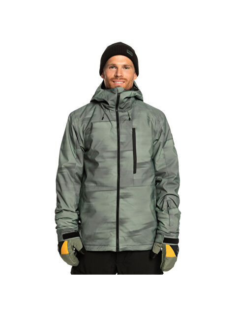Quiksilver Mission Printed Erkek Yeşil Snowboard Kayak Montu - S000489967-18194