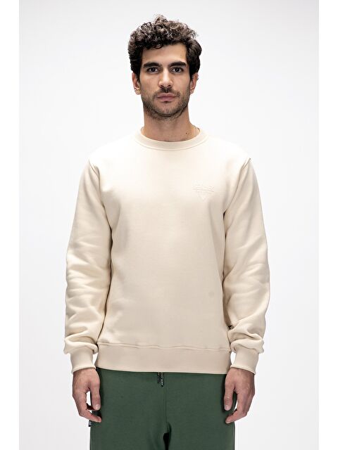 Bad Bear Windy Bej Crewneck Erkek Baskılı Sweatshirt - S000439334-19928