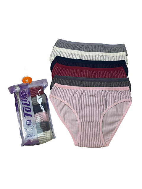 Tolin Kadın 6 lı Pamuklu Elastanlı Baskılı Havlu Ağ Külot Seti 2246177 - S000233908-23173