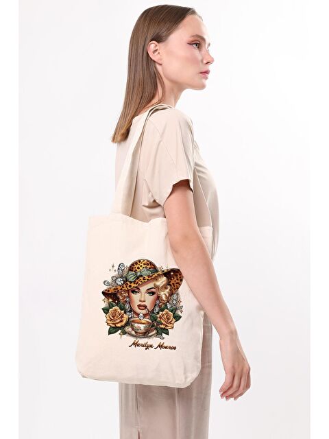 Bagg Kanvas Marilyn Monroe Baskılı Bez Çanta - S000317744-19966