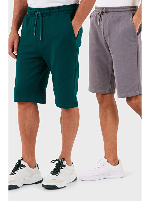 Buratti Pamuklu Regular Fit Normal Bel Cepli 2'li Paket Şort 590804142S2 - S000387097-29351