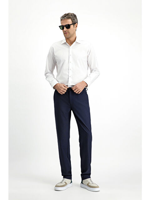 Kiğılı Yünlü Beli Lastikli İpli Klasik Kumaş Pantolon