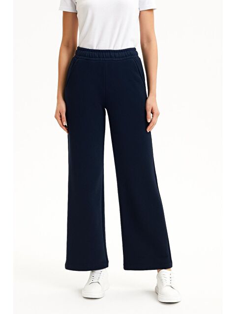 Little Star Kız Çocuk Bol Paça Yüksek Bel Rahat Üç İplik Kumaş Eşofman Altı - S000435344-19351