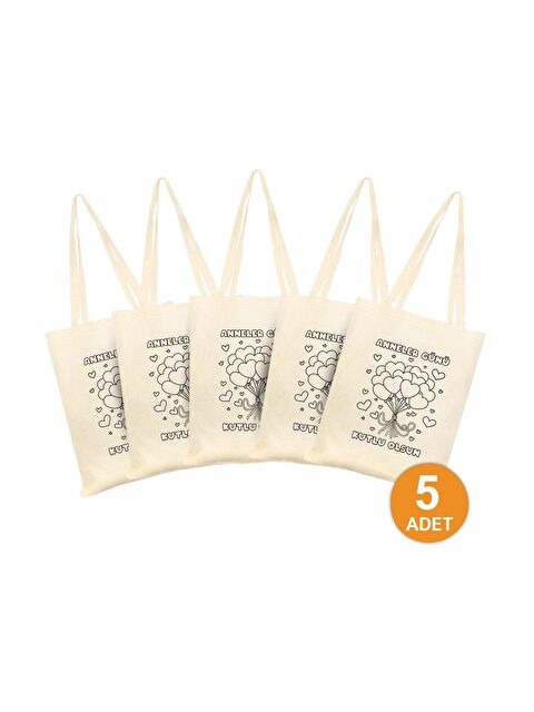 Bagg Anneler Günü Baskılı Boyama Çantası | 5 adet - S000367433-19966