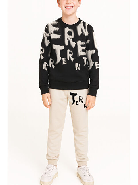 Modanino Erkek Çocuk 2 İplik Şardonsuz Alt-Üst Takım Yazı Baskılı 3-10 Yaş 12413 - S000471375-19966