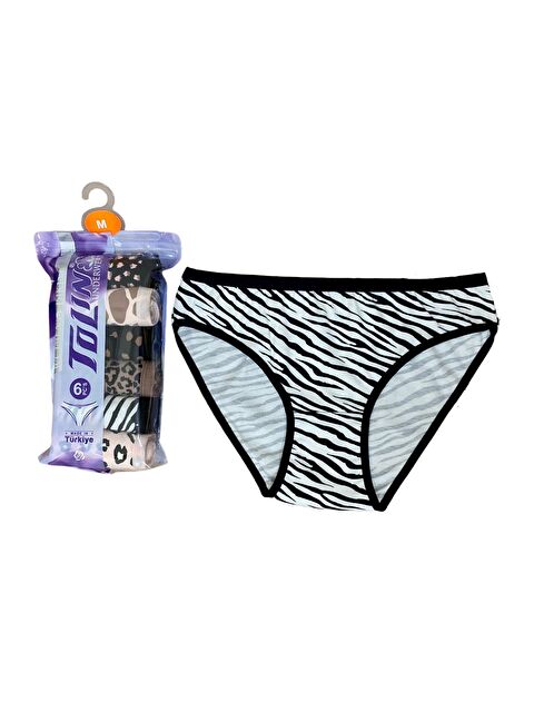Tolin Kadın 6 lı Pamuklu Elastanlı Baskılı Havlu Ağ Bikini Model Külot Seti 2246178 - S000233918-23173