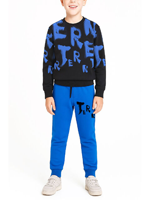 Modanino Erkek Çocuk 2 İplik Şardonsuz Alt-Üst Takım Yazı Baskılı 3-10 Yaş 12413 - S000471375-23710