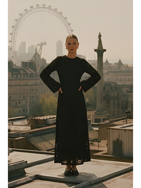 Mevra ARİA | Dantel Elbise Siyah