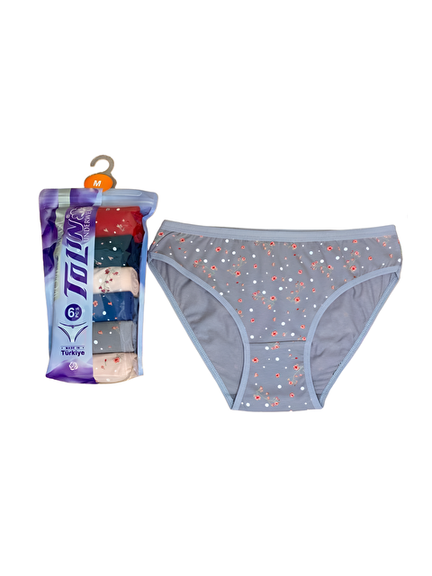 Tolin Kadın 6 lı Pamuklu Elastanlı Baskılı Havlu Ağ Bikini Model Külot Seti 2246179 - S000233926-23173