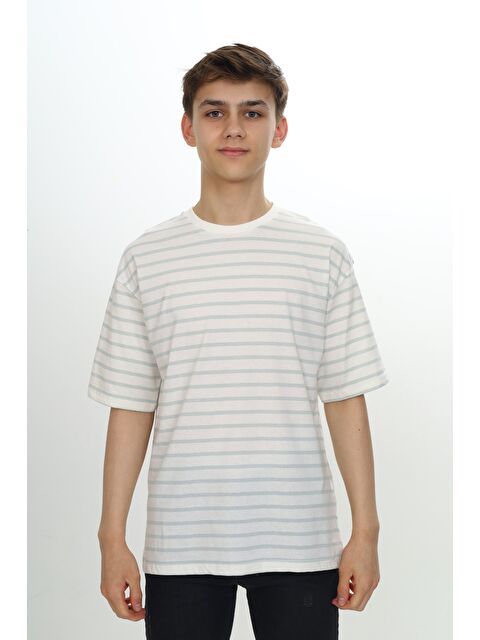 Toontoykids Unisex Çocuk Çizgili Tişört - S000384757-526