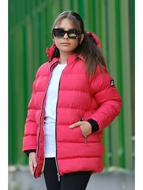 Pina Kids Kız Çocuk Kapüşonlu Kalın Uzun Şişme Mont KM.YY31 - S000447142-20045