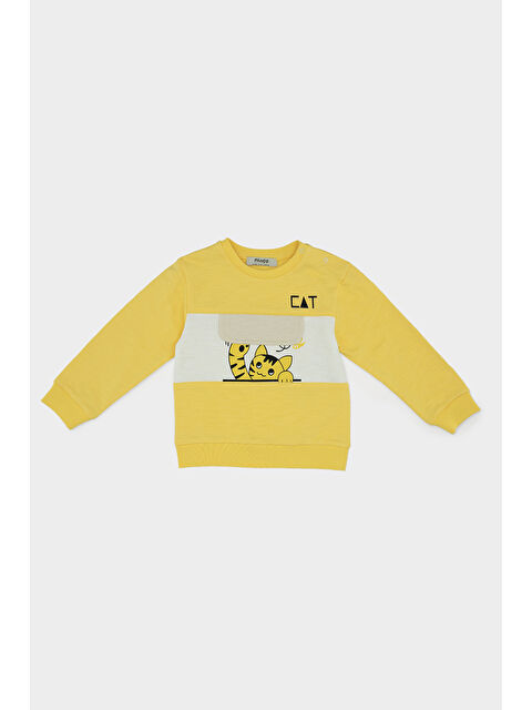 Panço Erkek Bebek Baskı Detaylı Sarı Sweatshirt - S000524736-20072