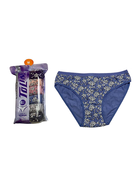 Tolin Kadın 6 lı Pamuklu Elastanlı Baskılı Havlu Ağ Bikini Model Külot Seti 2246180 - S000233916-23173