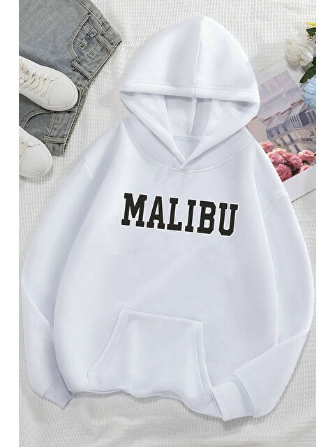 uyguntarz Unisex Malıbu Baskılı Oversize Sweatshirt - S000268155-20063