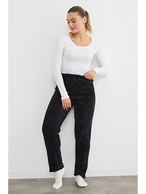 Fullamoda Beli Lastikli Pelüş Pijama Altı - S000435582-19351