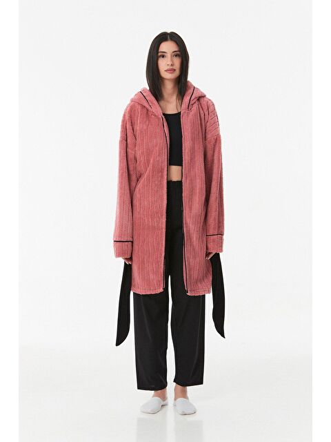 Fullamoda Nakışlı Polar Sabahlık - S000112286-20028