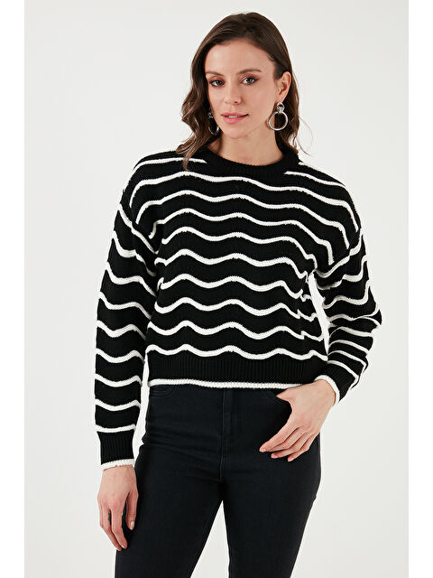 Fashion Friends Regular Fit Bisiklet Yaka Ajurlu Kadın Kazak 24K0376K1 - S000303383-19351