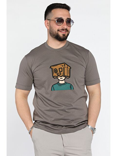 Mishar İtalia Bisiklet Yaka Kol Katlamalı Baskılı Erkek Tişört - S000372952-26429