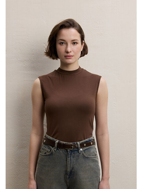 Fresh Scarfs SIFIR KOL BAMBU BODY SICAK KAHVE - S000459261-19413