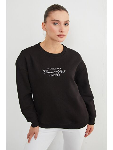 Fullamoda 3 İplik Manhattan Baskılı Bisiklet Yaka Sweatshirt - S000443587-19351