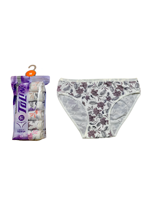 Tolin Kadın 6 lı Pamuklu Elastanlı Baskılı Havlu Ağ Bikini Model Külot Seti 2246182 - S000233917-23173
