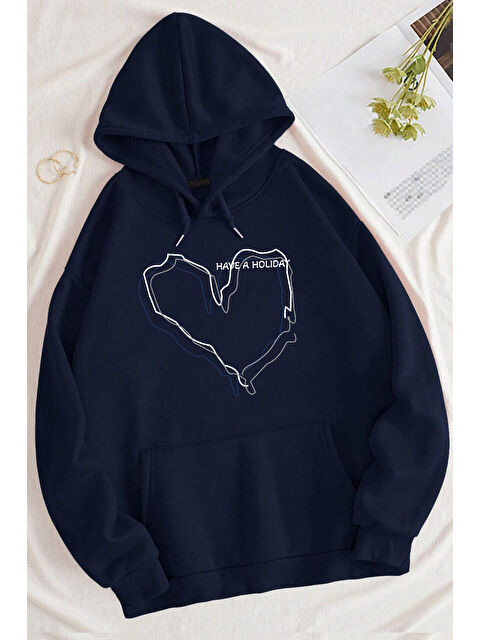 uyguntarz Unisex Oversize Holiday Baskılı Sweatshirt - S000268160-21164