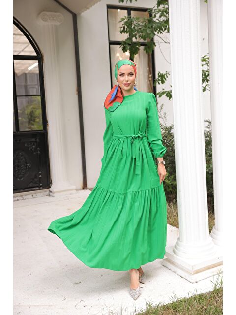 Comstar Kendinden Dokulu Elbise - S000217294-18194