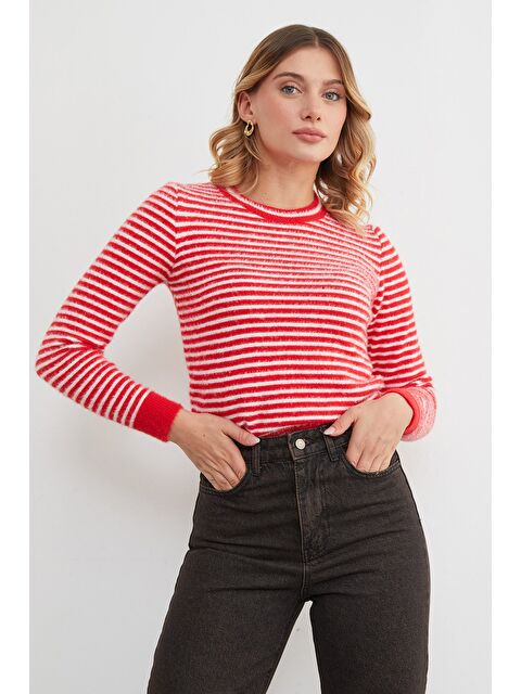 Fullamoda Çizgili Sakallı Kazak - S000450843-20045