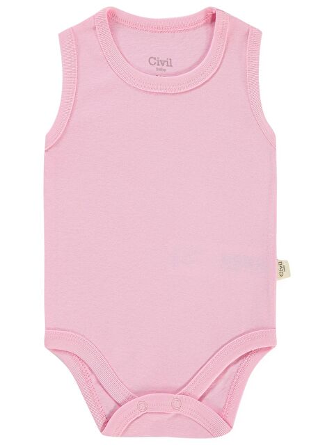 Civil Baby Düz Renkli Çıtçıtlı Badi - Pembe 1-3 Ay - S000332788-20024