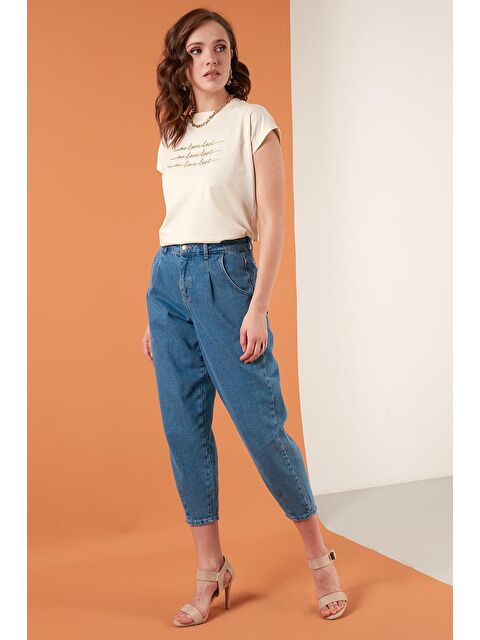 Lela Baskılı Bisiklet Yaka % 100 Pamuk T Shirt 5864217 - S000001226-20600