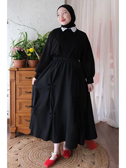 Ceylan Otantik Siyah Fiyonklu Etek - S000152287-19351