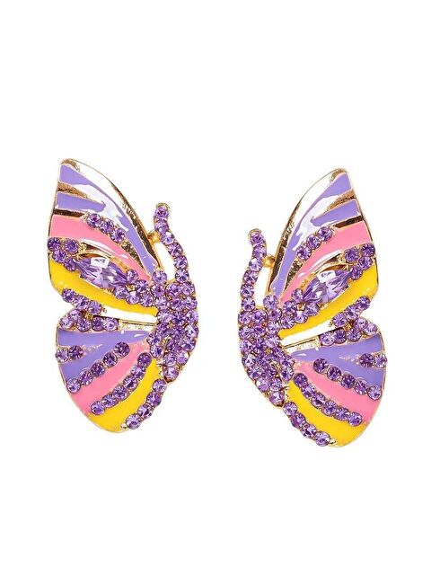 Pelin Aksesuar Lila Kelebek Küpe - S000048601-23173