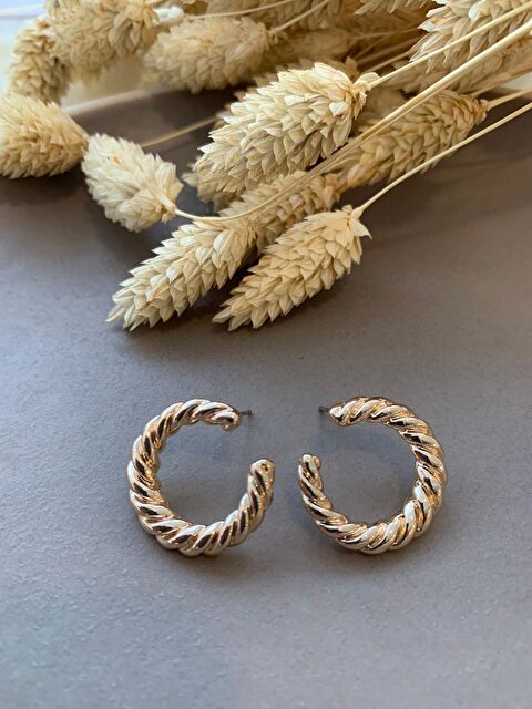 Pelin Aksesuar Vintage Burgu Yarım Daire Küpe - S000048599-23173