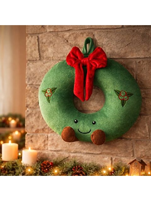 Evidea Soft Sevimli Donut Figürlü Yastık - Yeşil - 34x32 cm - S000476924-18194