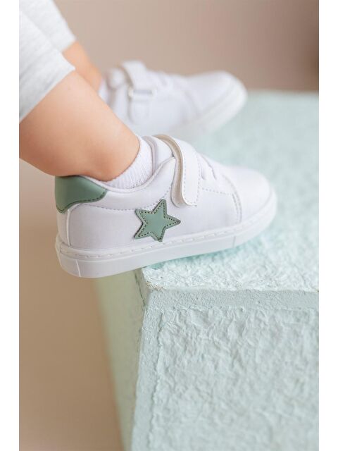 First Step Mint Yeşili Yıldızlı Cırt Cırtlı Günlük Sneaker Spor Ayakkabı-S-1000 - S000041617-18194