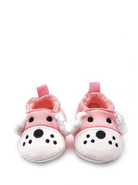 First Step 3 Boyutlu Köpek Nakışlı Bebek Patik Pembe - S000058169-20024