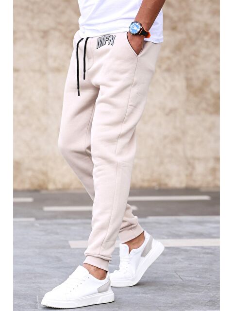 Madmext 3 İplik Şardonlu Bej Erkek Eşofman 5427 - S000032017-19928