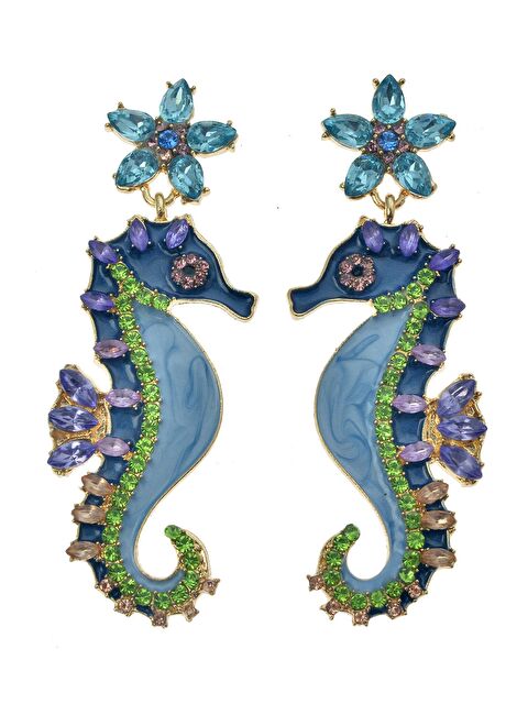 Pelin Aksesuar Mavi Deniz Atı Küpe - S000048634-23173