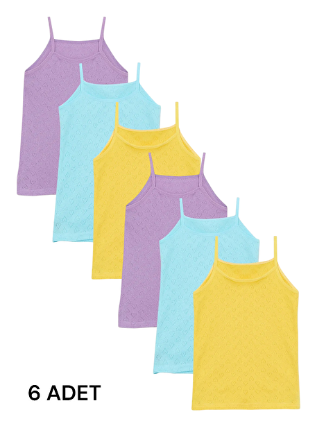 Güneş Baskılı Kız Çocuk Atlet 6 Lı - S000310696-27074