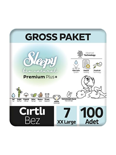 Sleepy Bio Natural Premium Plus Gross Paket Bebek Bezi 7 Numara Xxlarge 100 Adet - S000277926-20063