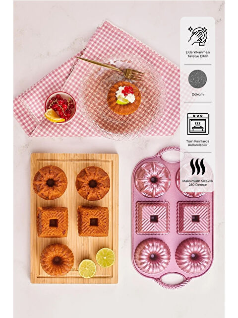 Emsan Griss One Six 6'lı Döküm Kek Kalıbı Pink - S000418540-20024
