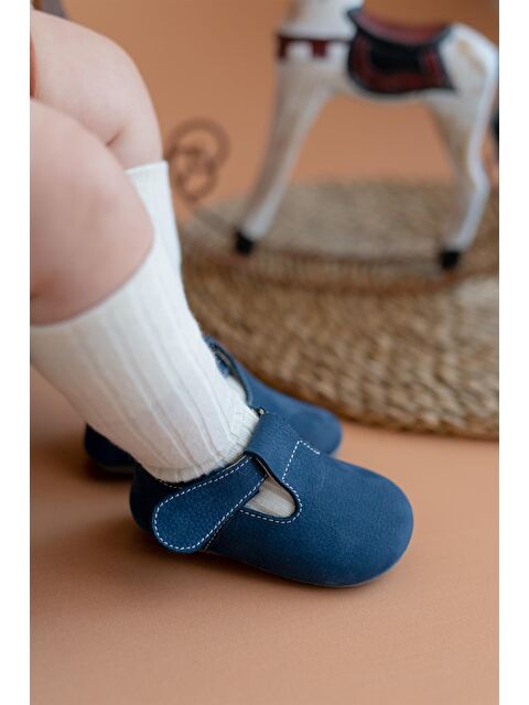 First Step Hakiki Deri Lacivert Yürüme Öncesi Bebek Ayakkabı-D-472 - S000057232-21164