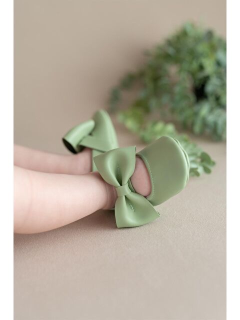 First Step Yeşil Kız Bebek Suni Deri Fiyonklu Babet Patik - S000057234-18194