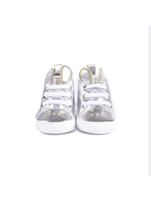 First Step Tavşan Nakışlı Gümüş Rugan Patik - S000057229-18105