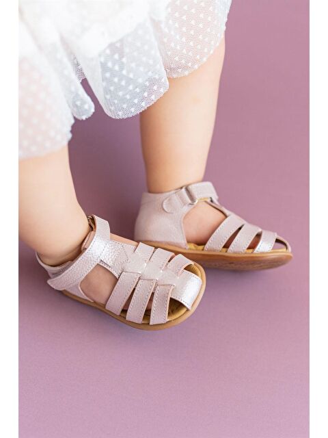 First Step Hakiki Deri Çocuk Sandalet Pembe D-465 - S000058172-23490