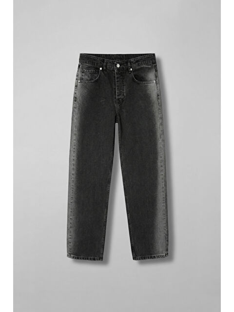 Abluka Online Erkek Kemer Detaylı Yıkamalı Baggy Fit Pantolon Siyah - S000496569-19351