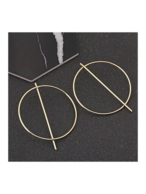 Pelin Aksesuar Büyük Daire ve Çubuk Küpe - S000048647-23173