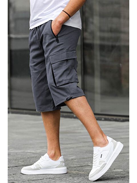 Madmext Füme Kargo Cep Erkek Gabardin Kapri Şort 6332 - S000016940-33408